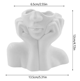 Female Face Ceramic Planter