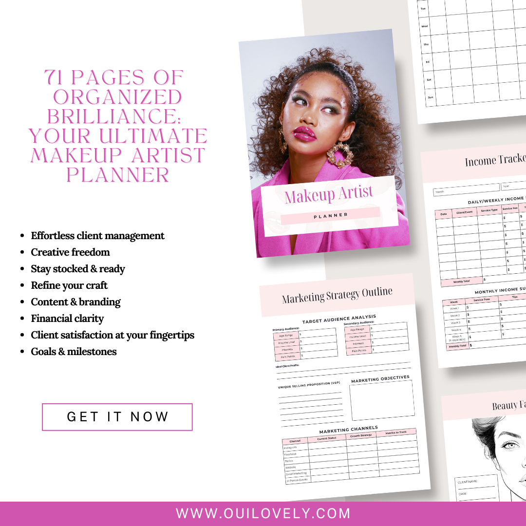 Makeup artist planner in hot pink