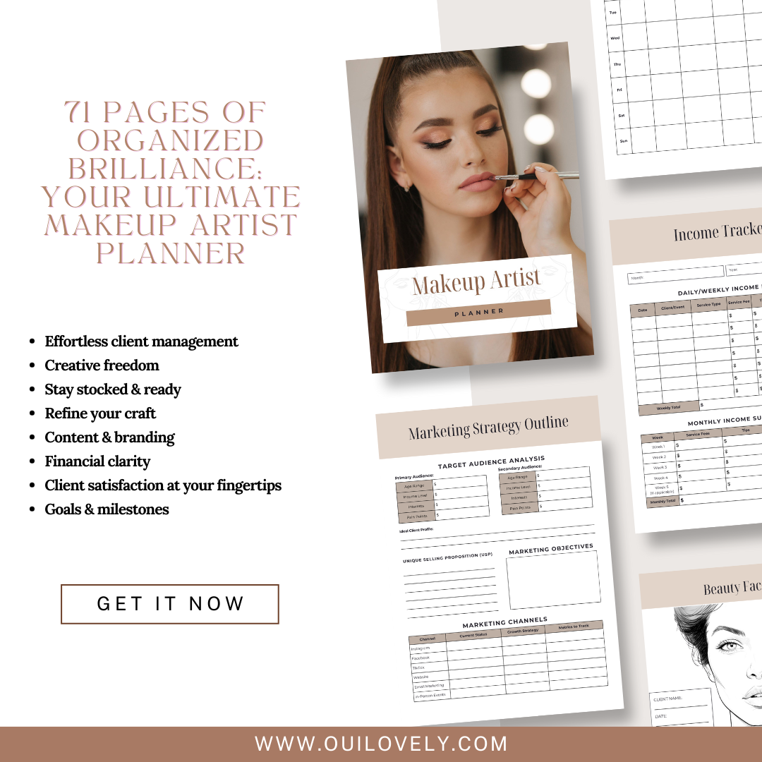 Makeup artist planner in light brown